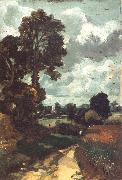 John Constable A country lane,with a church in the distance Germany oil painting artist